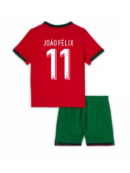 Portugal Joao Felix #11 Heimtrikotsatz für Kinder EM 2024 Kurzarm (+ Kurze Hosen)